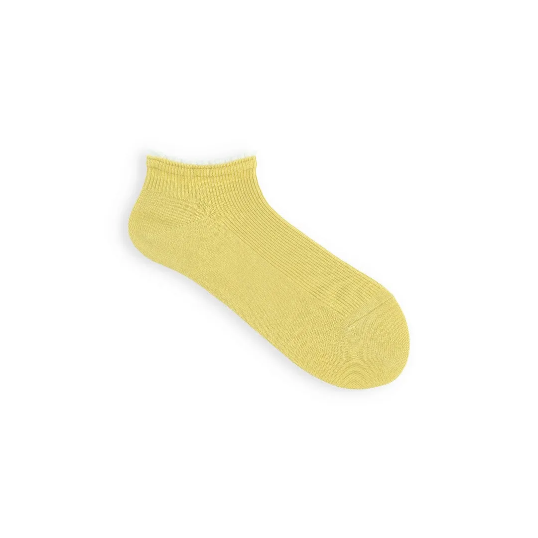 011120134 White Frill Rib Trainer Socks
