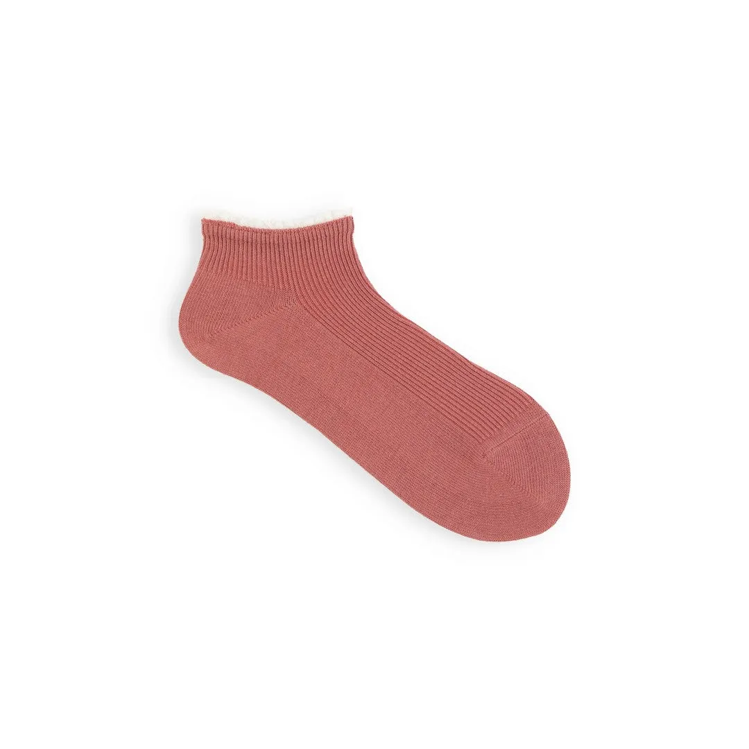 011120134 White Frill Rib Trainer Socks