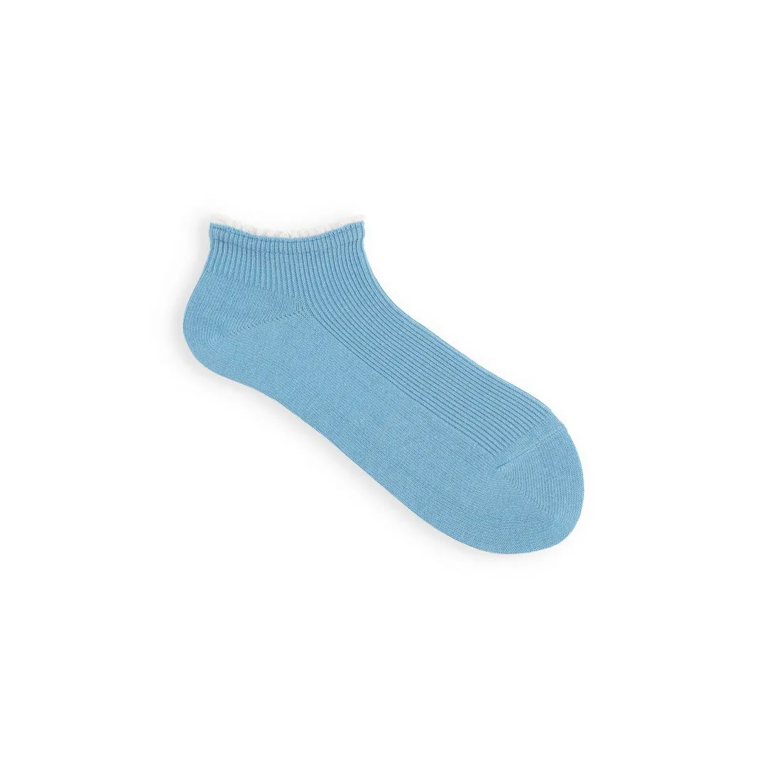 011120134 White Frill Rib Trainer Socks