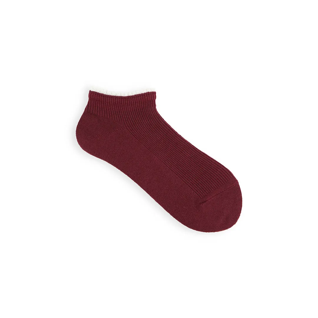 011120134 White Frill Rib Trainer Socks