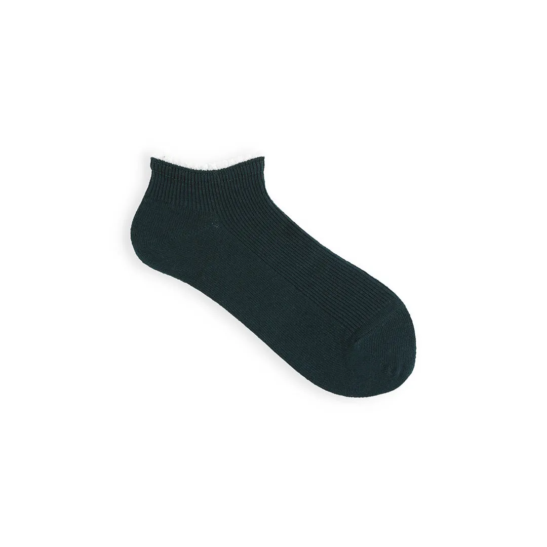 011120134 White Frill Rib Trainer Socks