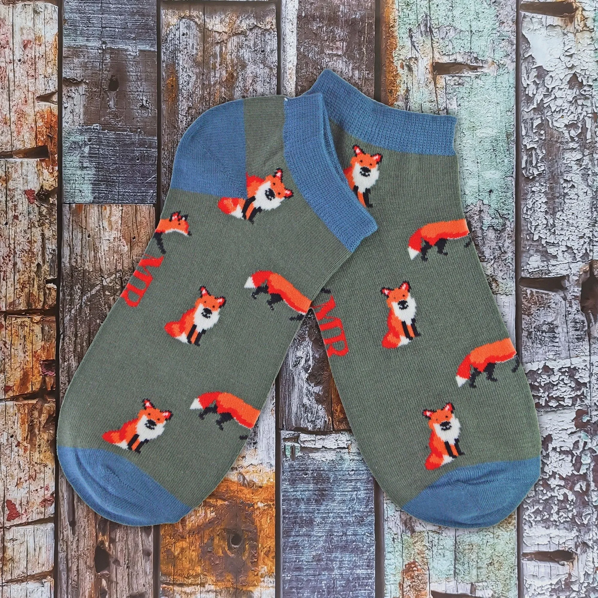 1 Pack Mens Animal Themed Bamboo Trainer Socks