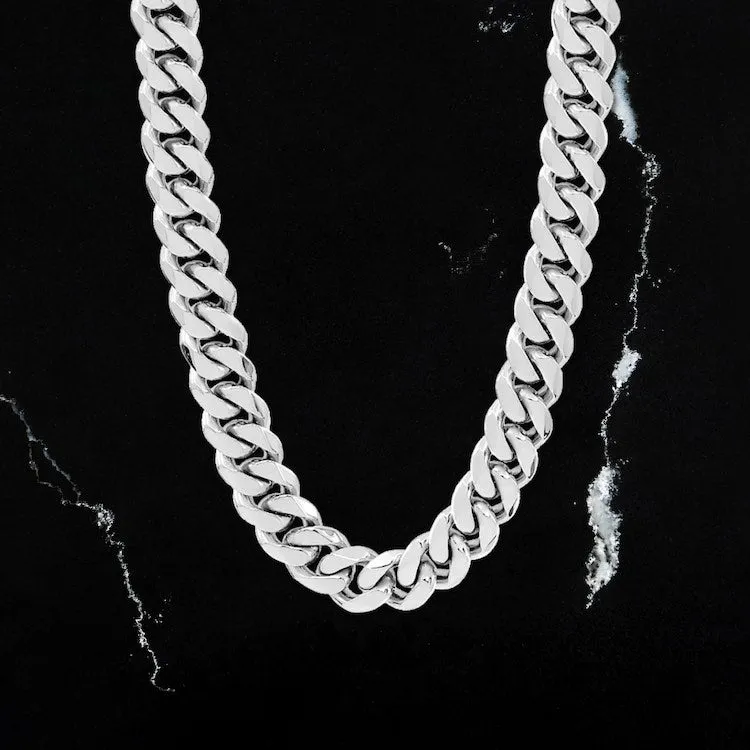 10mm Cuban Chain Necklace - Silver