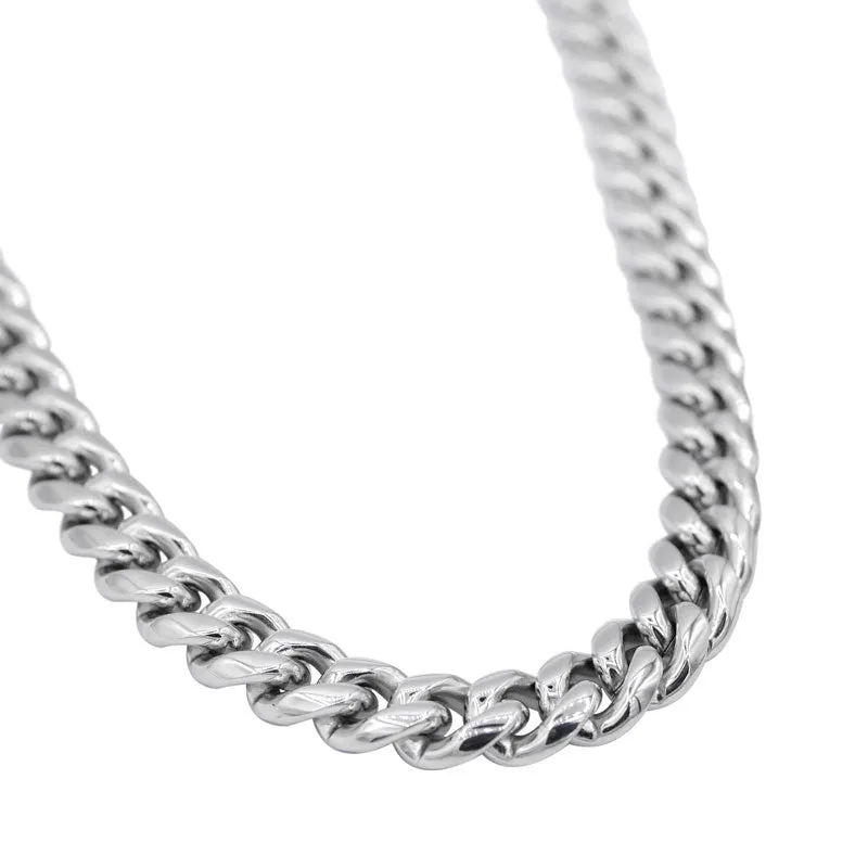 10mm Cuban Chain Necklace - Silver