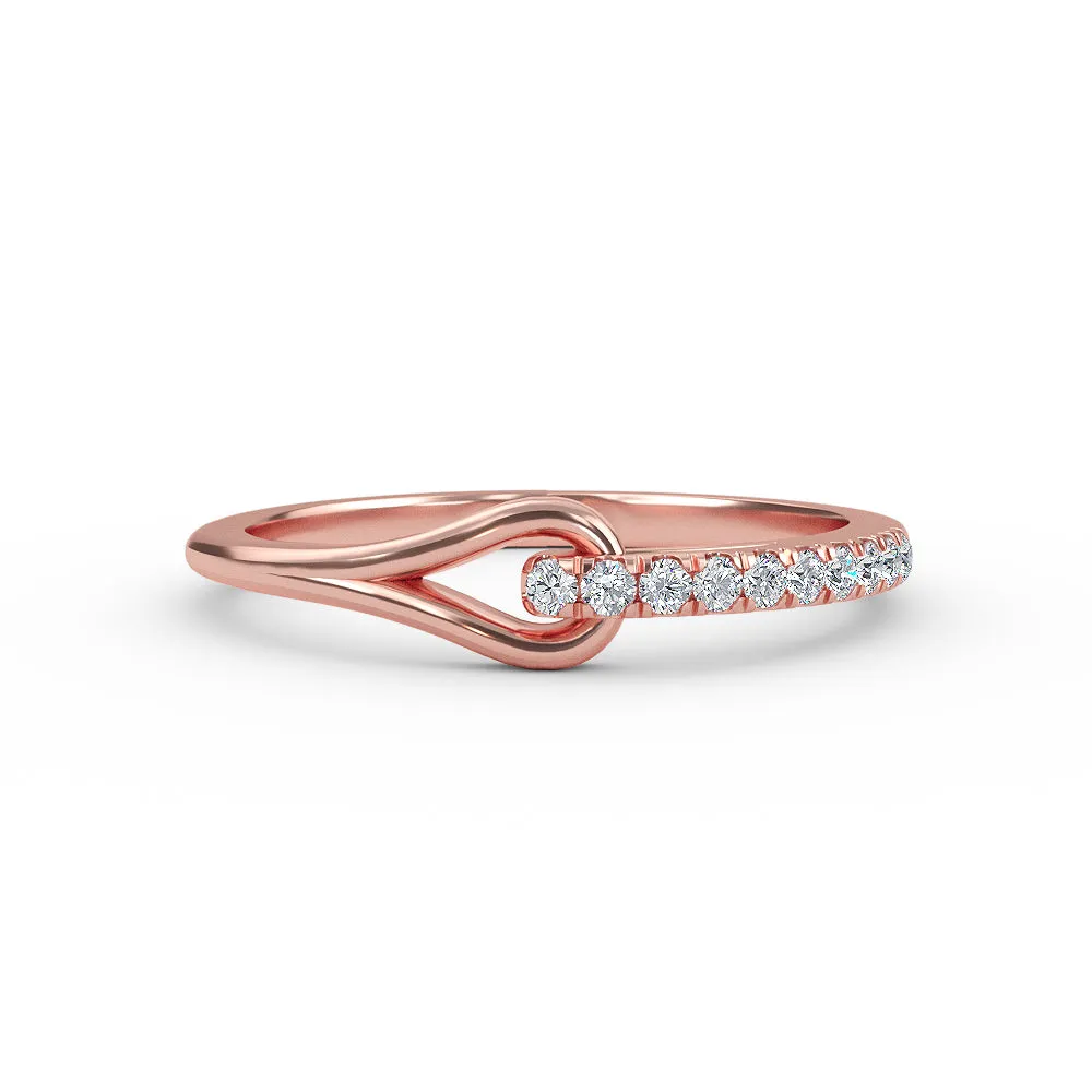 14k Gold Minimal Diamond Wedding Band