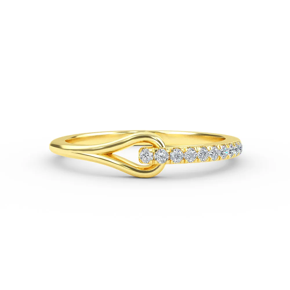 14k Gold Minimal Diamond Wedding Band