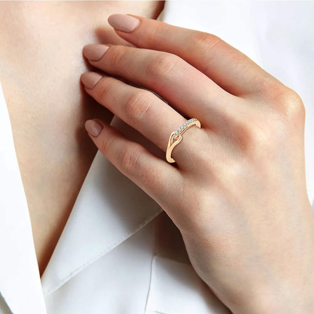 14k Gold Minimal Diamond Wedding Band