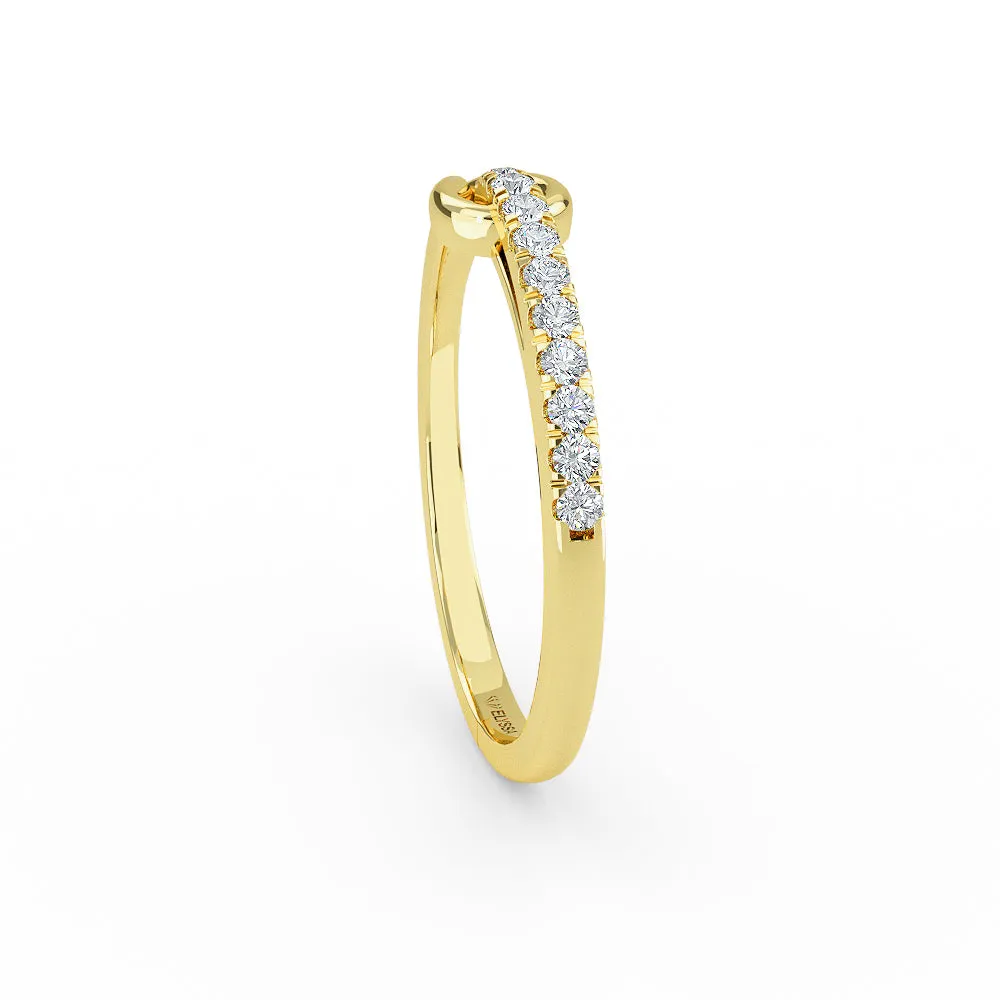 14k Gold Minimal Diamond Wedding Band