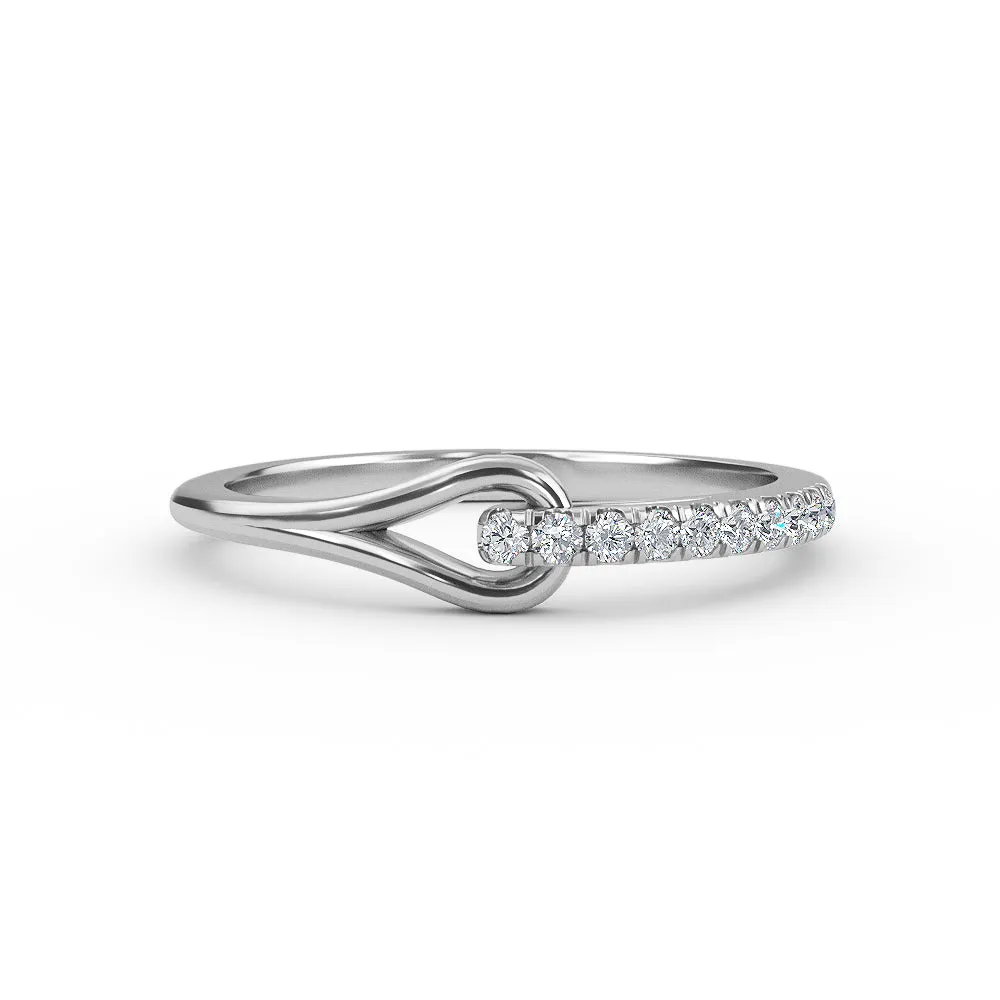 14k Gold Minimal Diamond Wedding Band