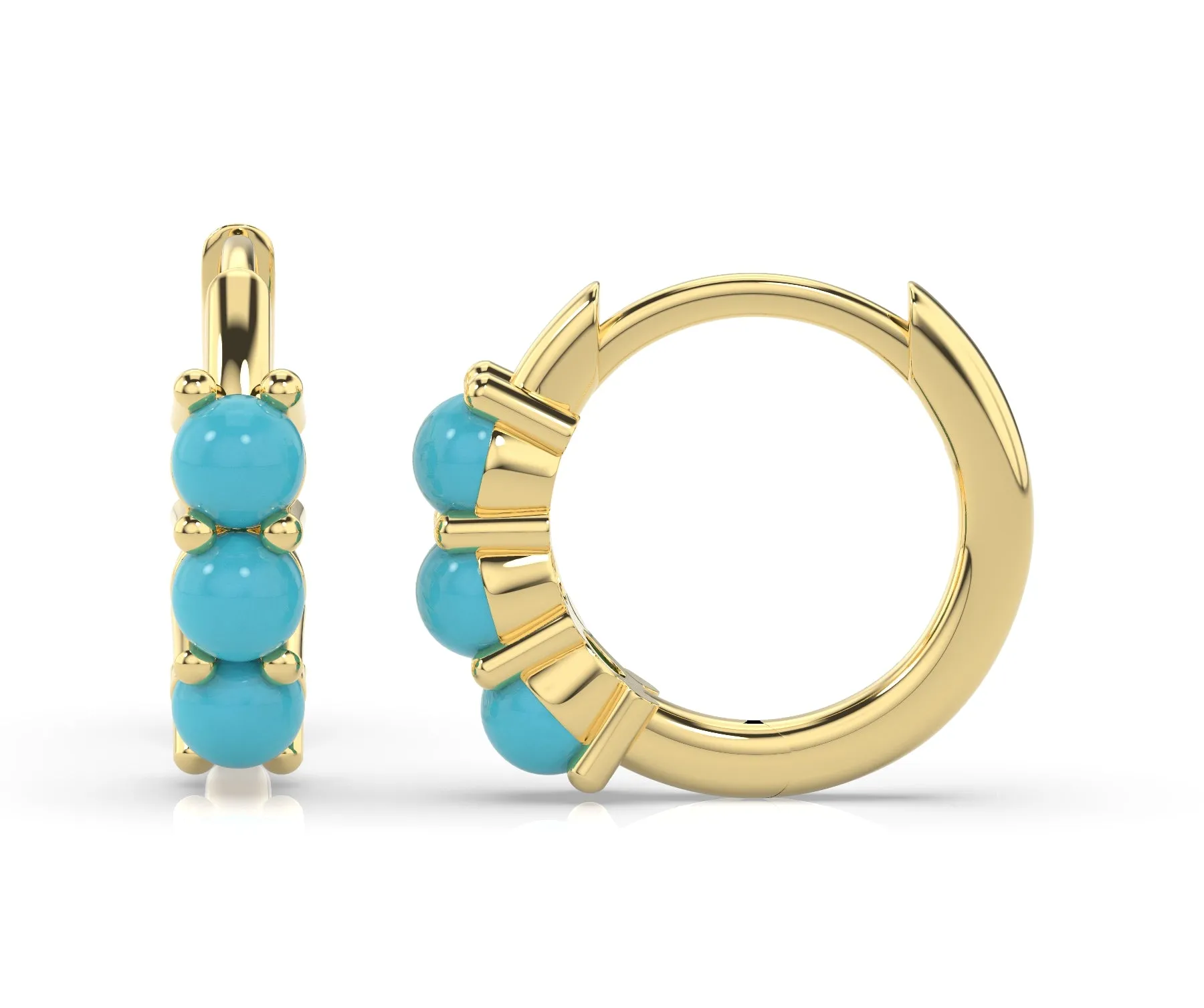 14K Single Turquoise Gia Earring
