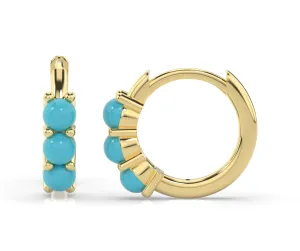14K Single Turquoise Gia Earring