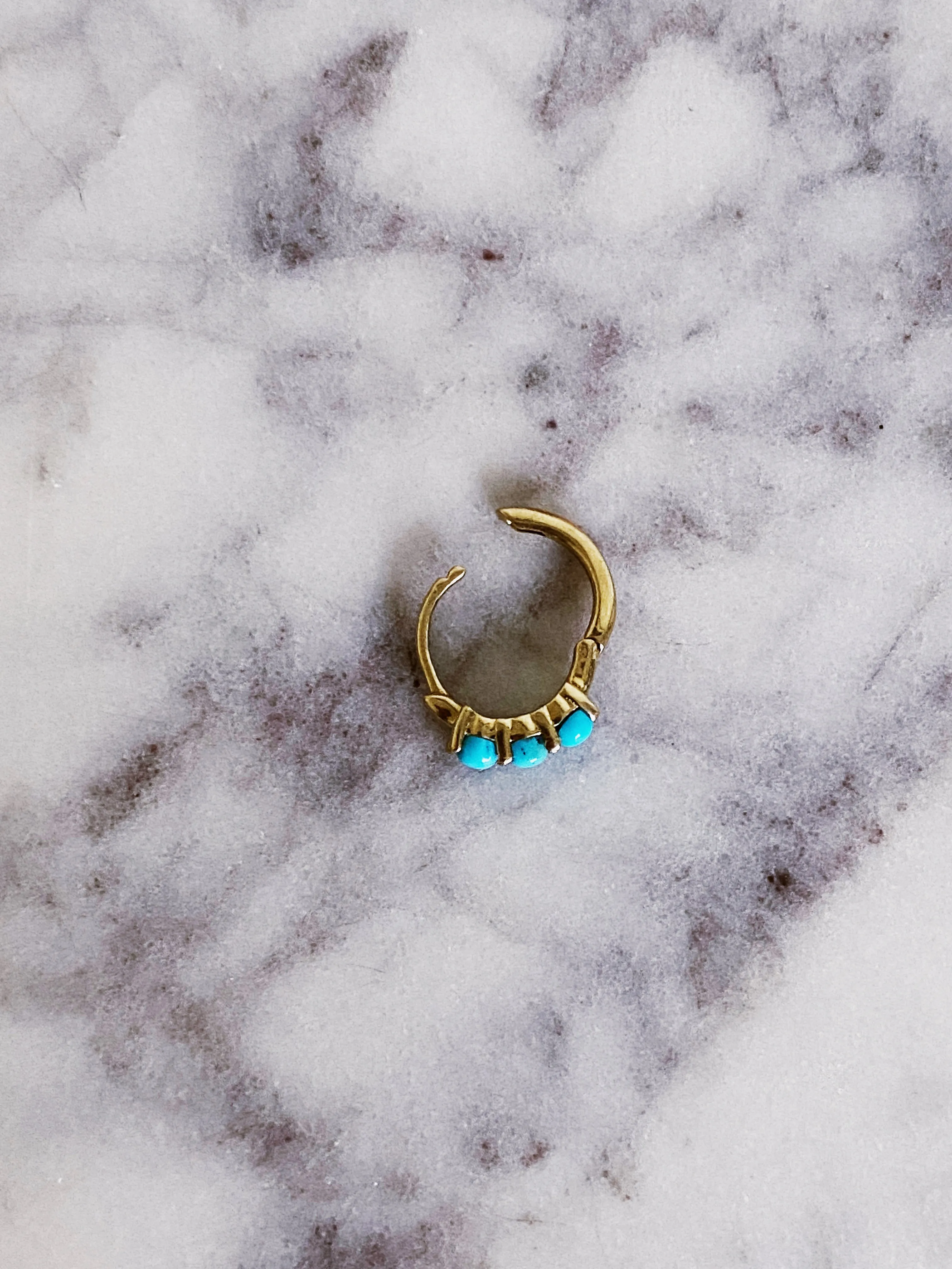 14K Single Turquoise Gia Earring