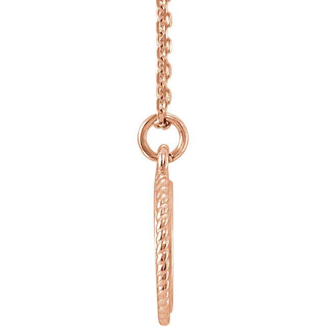 14K White Engravable Round 16-18" Rope Necklace