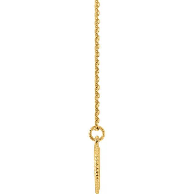 14K White Engravable Round 16-18" Rope Necklace