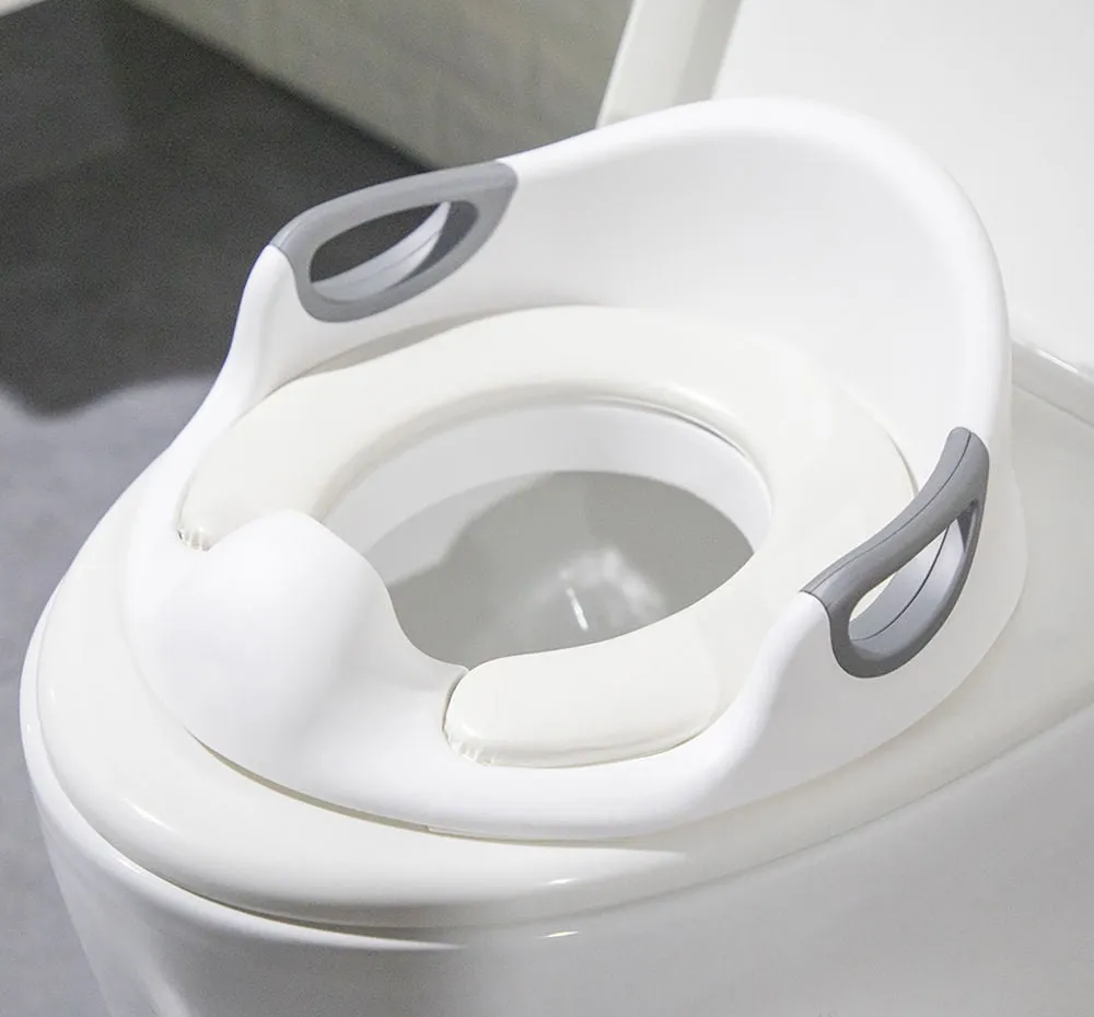 5 Star Super Deals Potty Trainer Toilet Chair Seat For Kids Boys Girls & Toddlers with Cushion Handles - White
