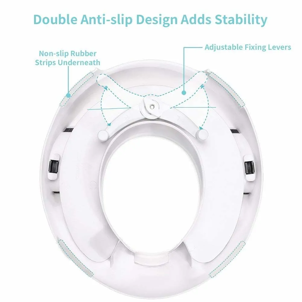 5 Star Super Deals Potty Trainer Toilet Chair Seat For Kids Boys Girls & Toddlers with Cushion Handles - White