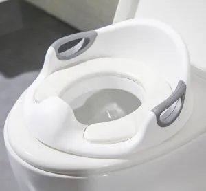5 Star Super Deals Potty Trainer Toilet Chair Seat For Kids Boys Girls & Toddlers with Cushion Handles - White