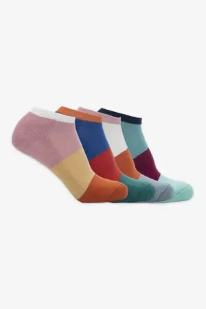 Abbotsham Bamboo Trainer Socks (4 Pair Pack) Multi colours by BAM