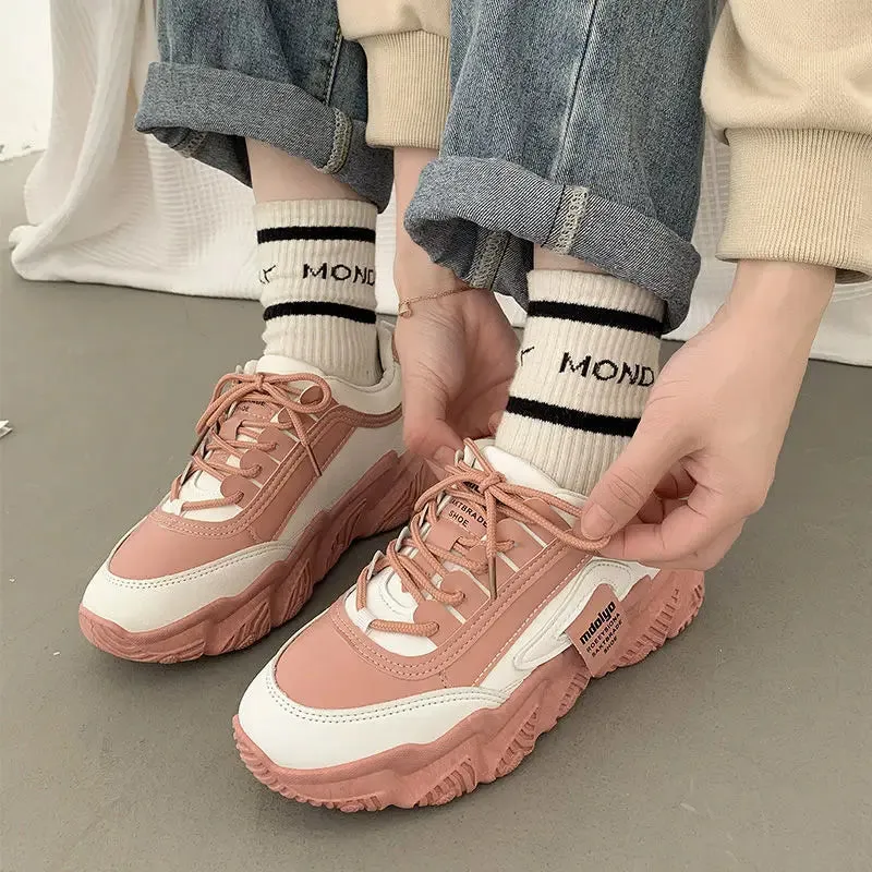 ADVBRIDGE  -  Casual Style Womens Sneakers Thick Soled Lightweight Height Increase Casual Shoes Wear Resistant Non Slip Casual Sneaker