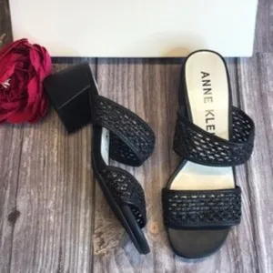 ANNE KLEIN Brooke Black Sandals 8.5