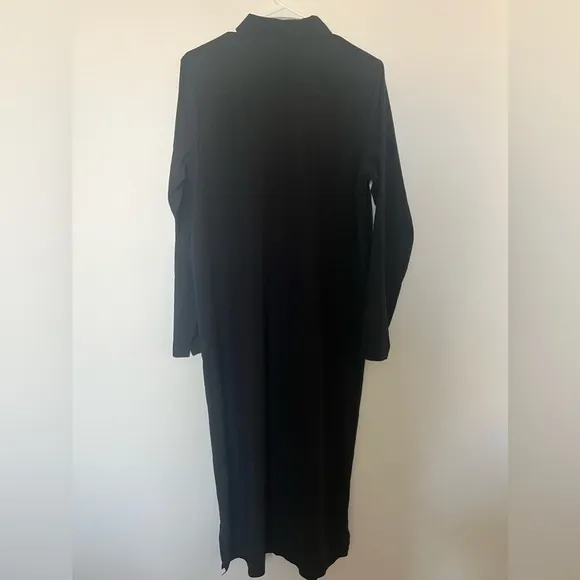 Athleta Urbanite black dress midi button down