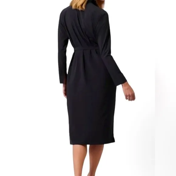 Athleta Urbanite black dress midi button down