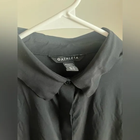 Athleta Urbanite black dress midi button down