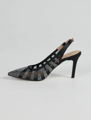 Azra Heel - Black Diamante