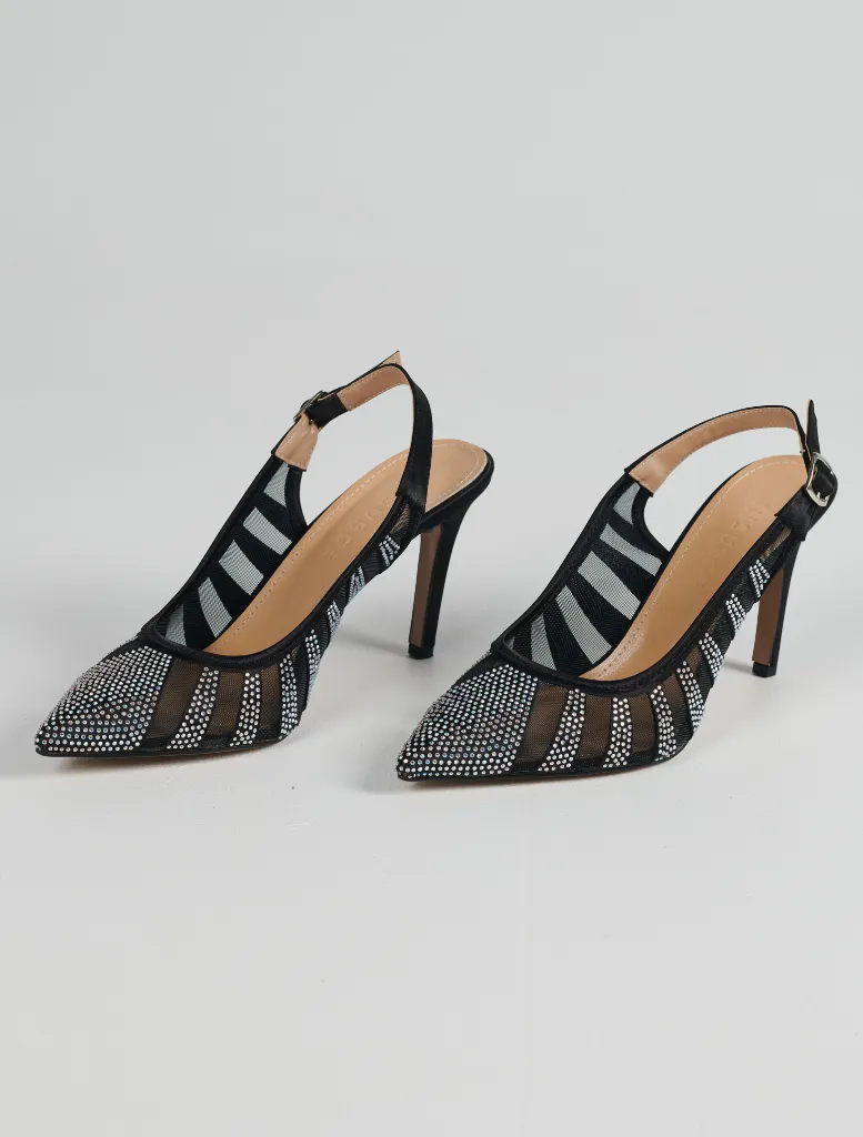 Azra Heel - Black Diamante