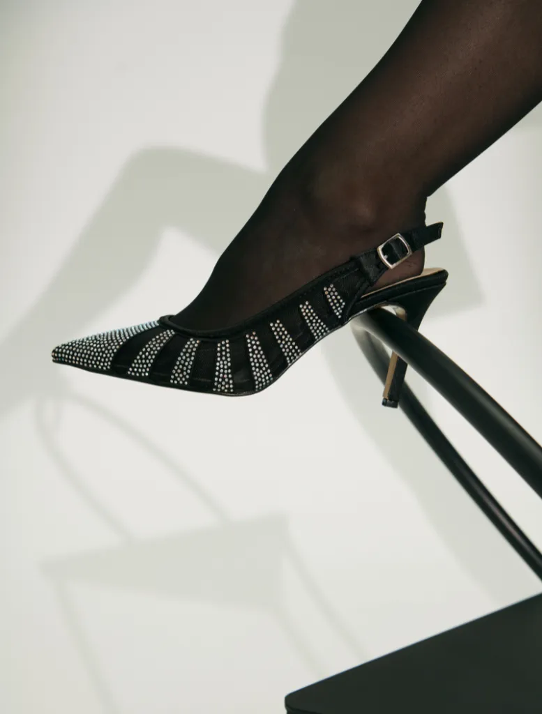 Azra Heel - Black Diamante
