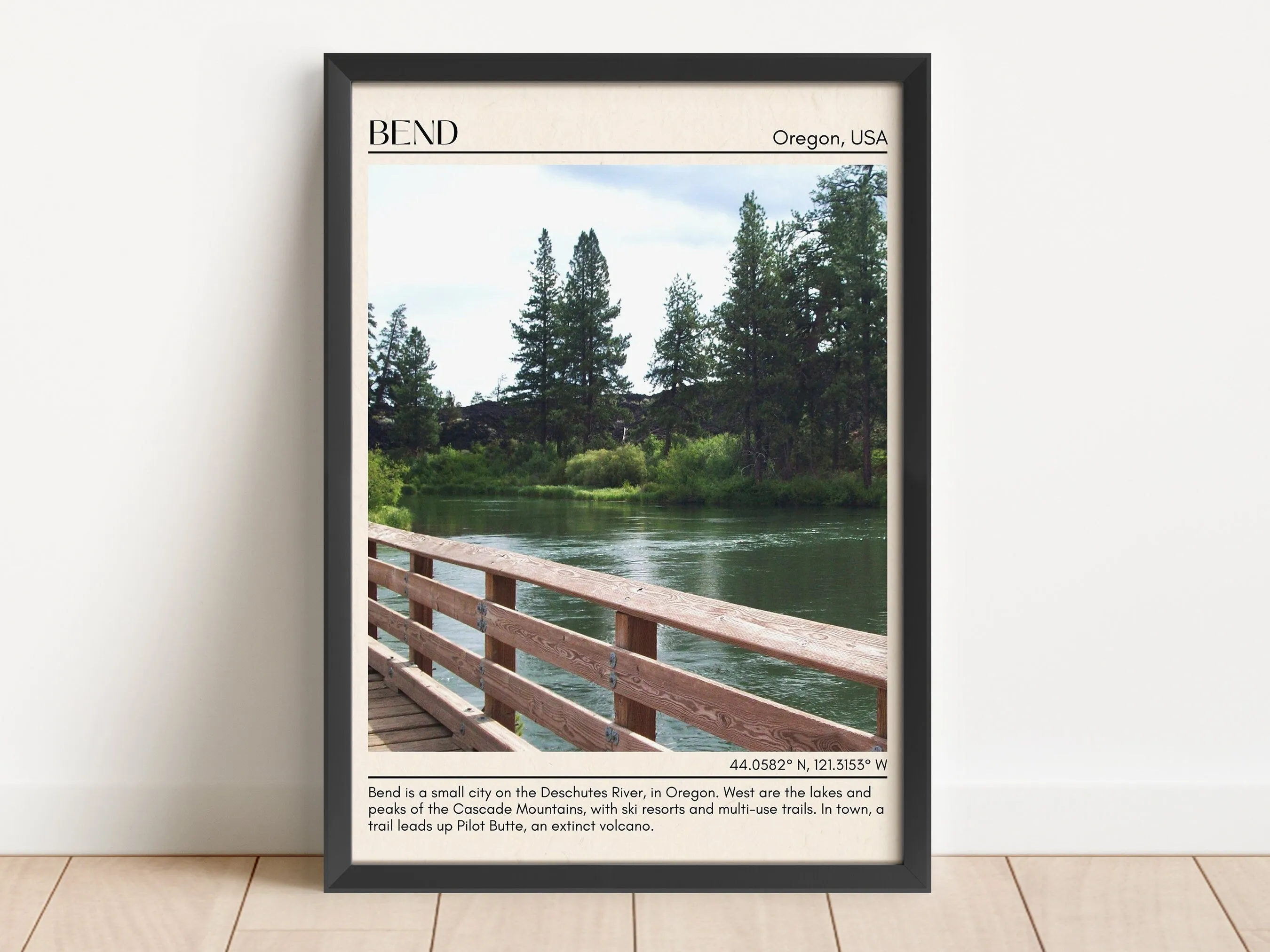 Bend Minimal Wall Art, Oregon, USA