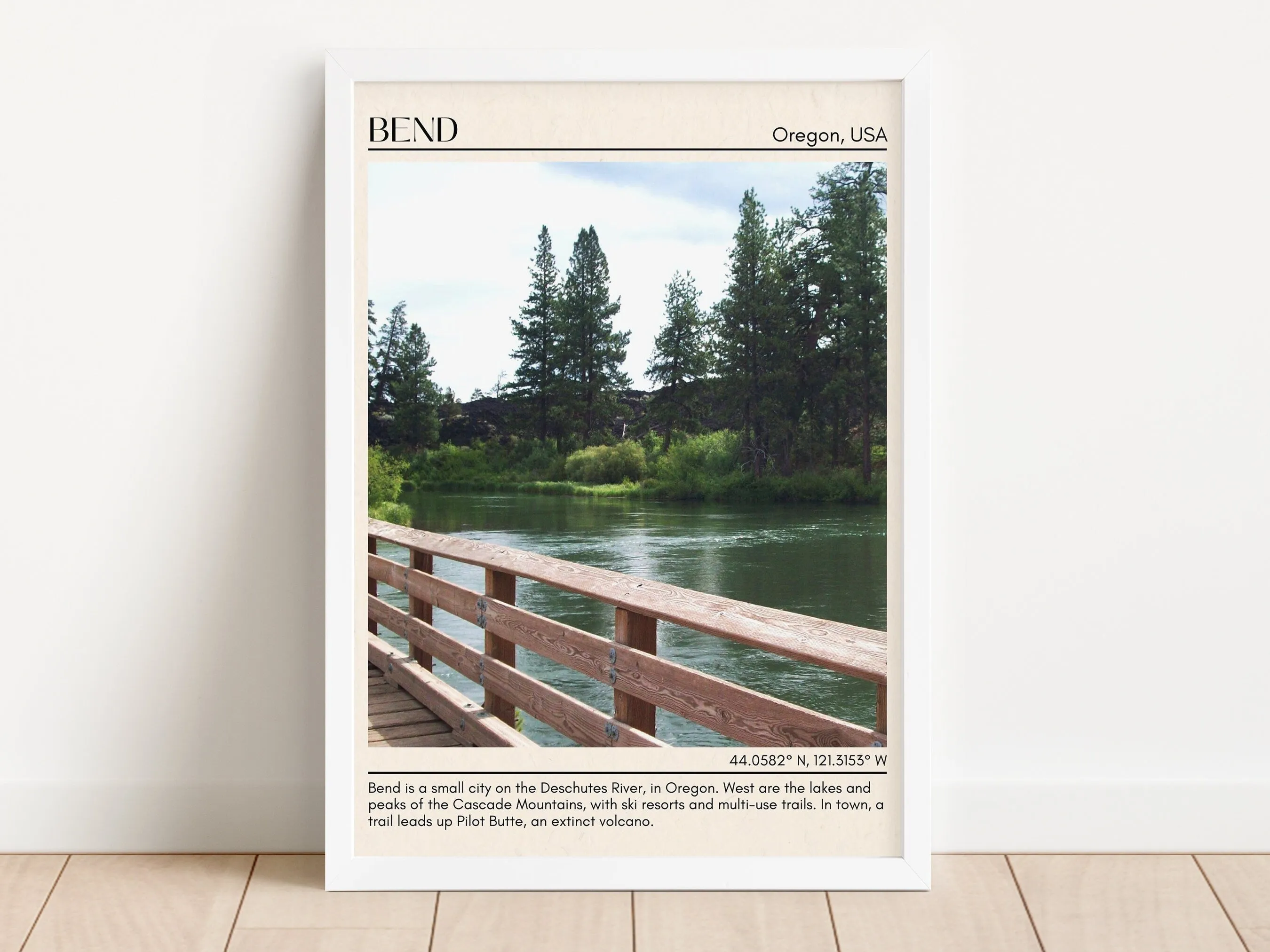 Bend Minimal Wall Art, Oregon, USA