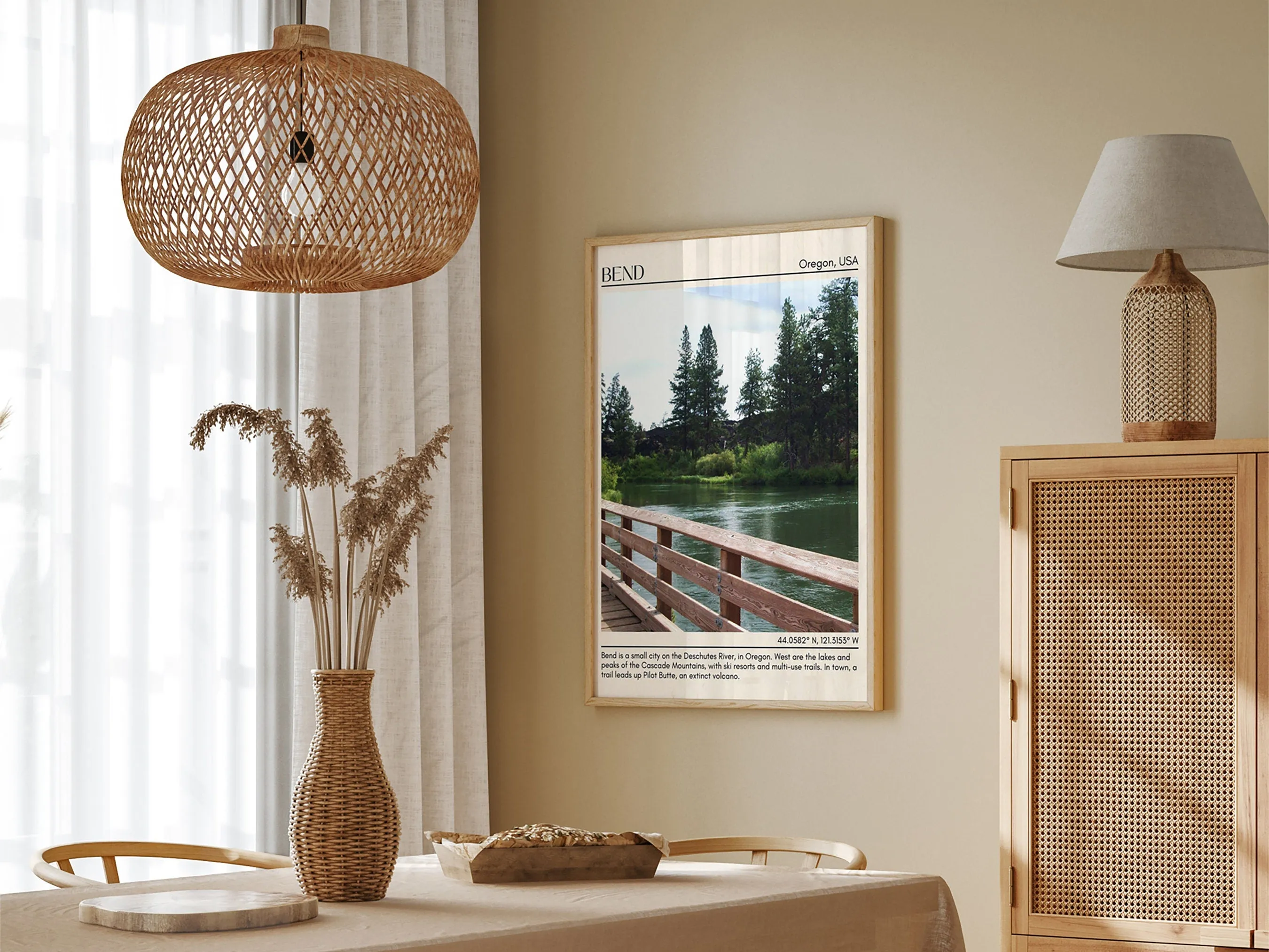 Bend Minimal Wall Art, Oregon, USA