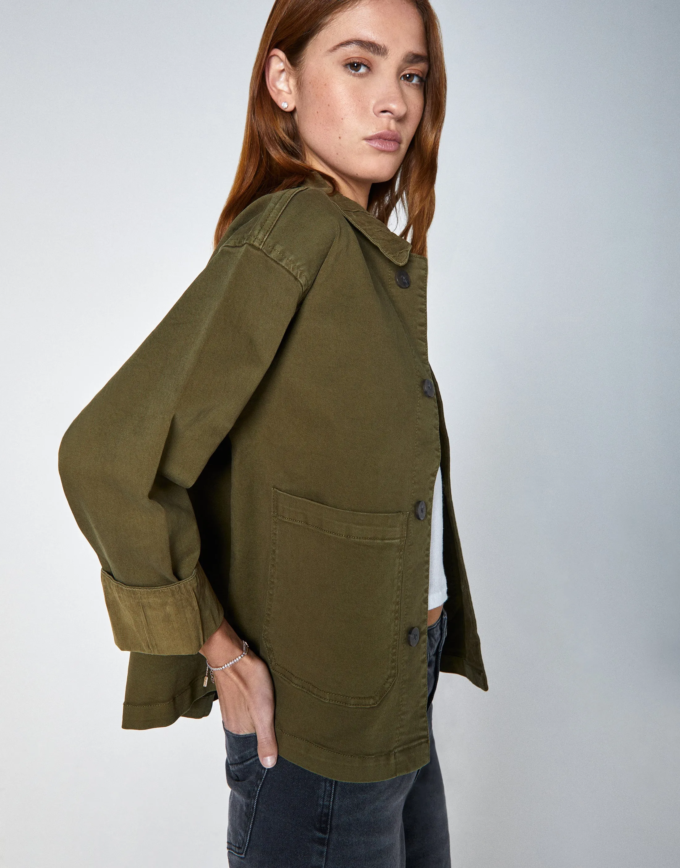 BILLIE Relaxed Chore Jacket in Cedar
