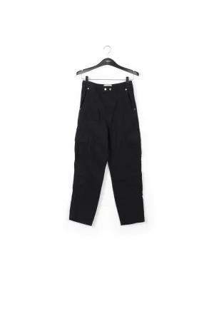 Black straight-leg cargo jeans