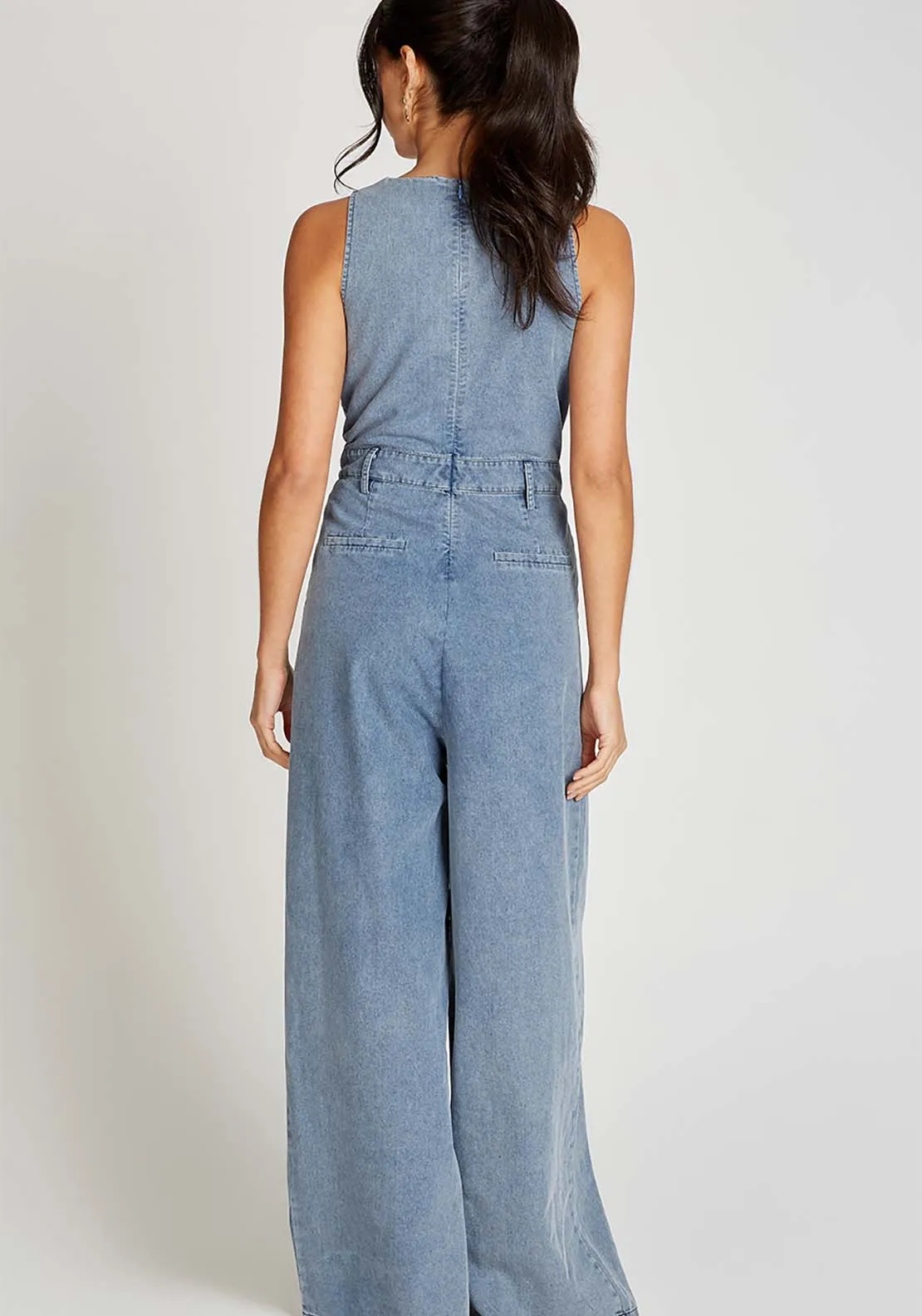Blue Denim Jumpsuit - Blue