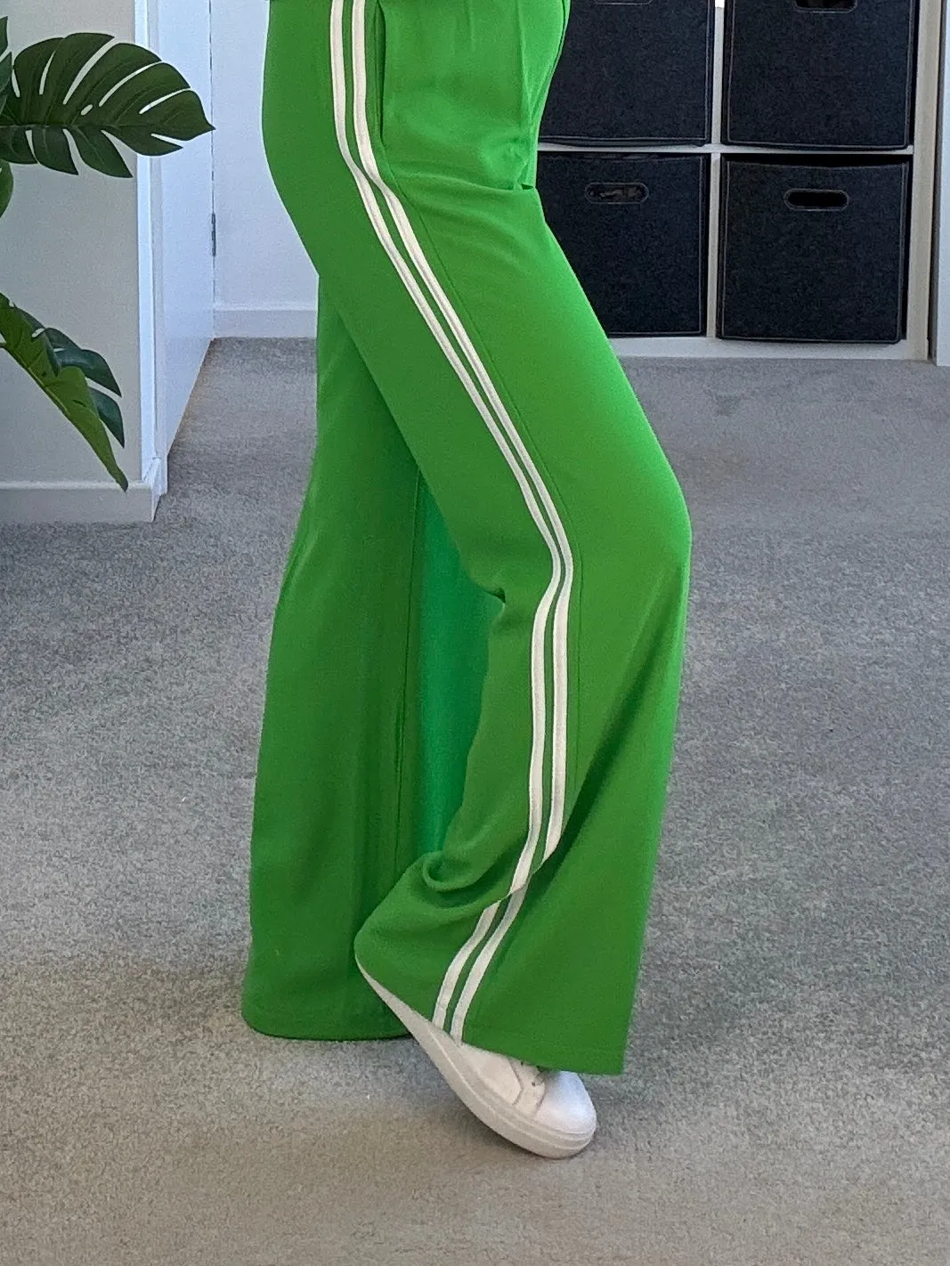 Bon Bon/White Stripe Wide Leg Trousers