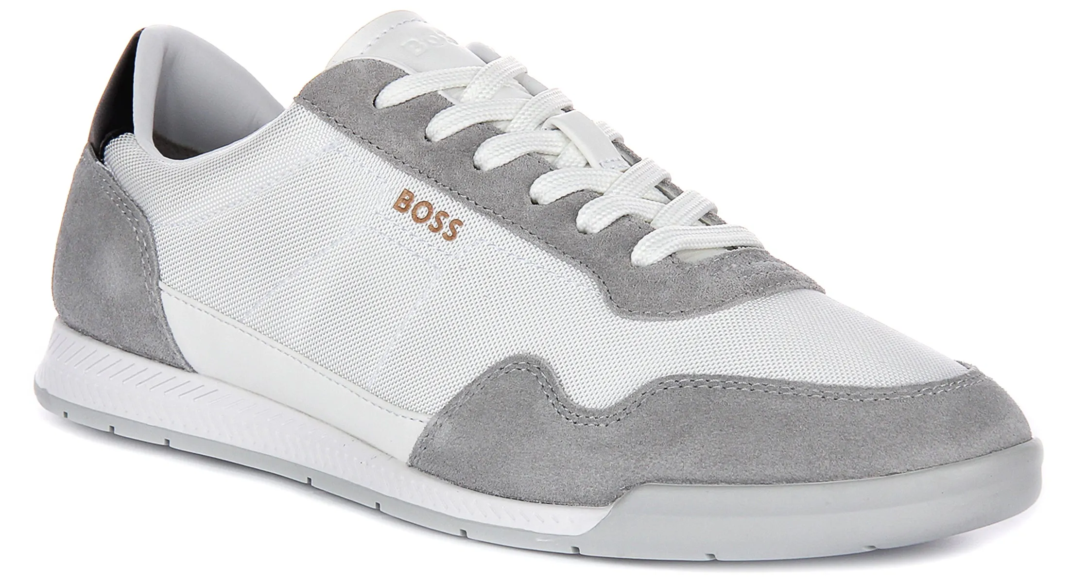 Boss Titanium Suede In White Grey For Men