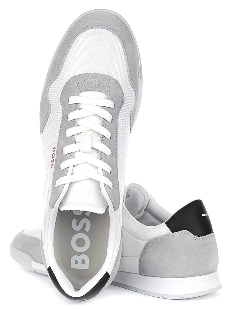 Boss Titanium Suede In White Grey For Men