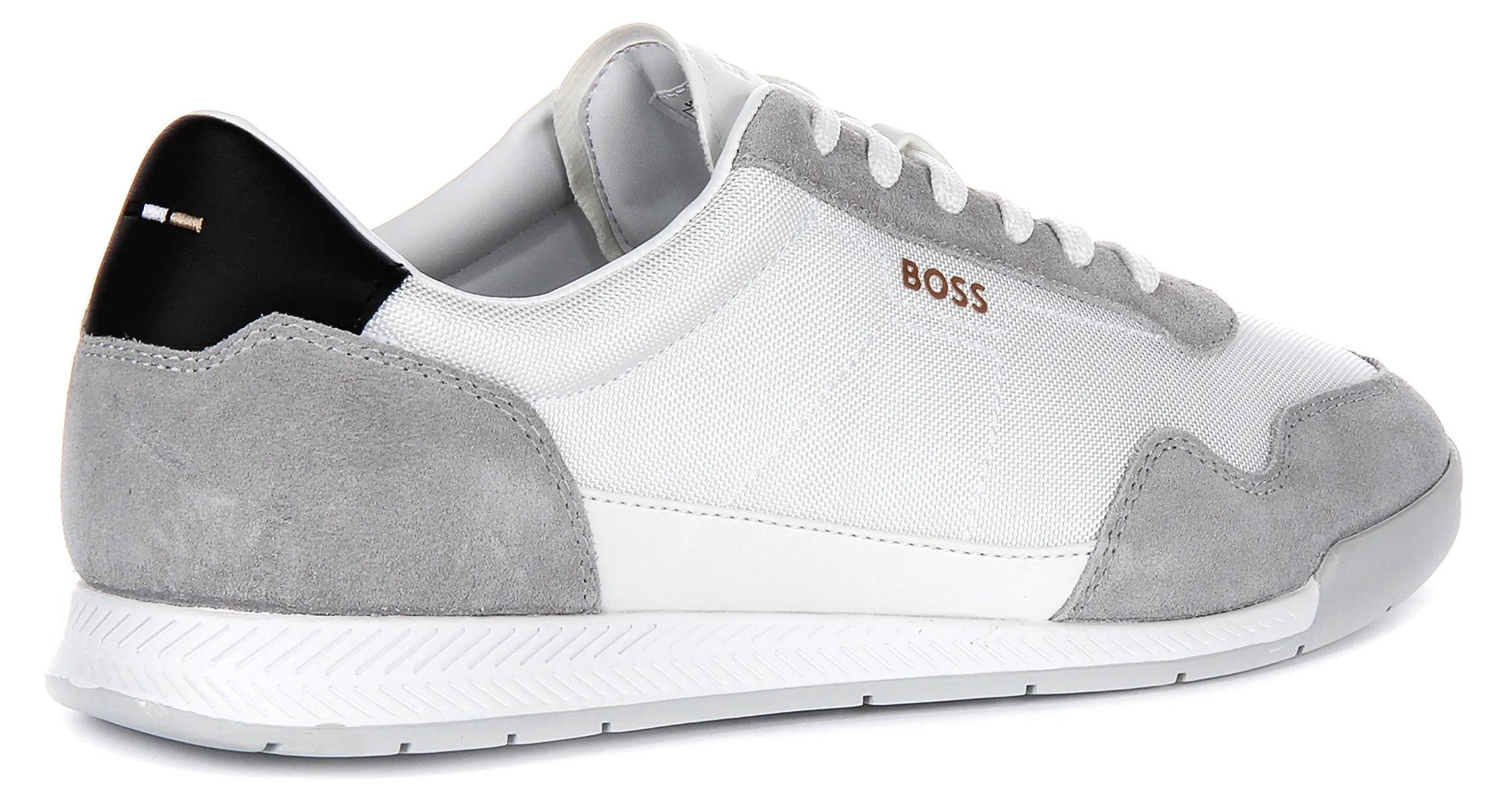 Boss Titanium Suede In White Grey For Men