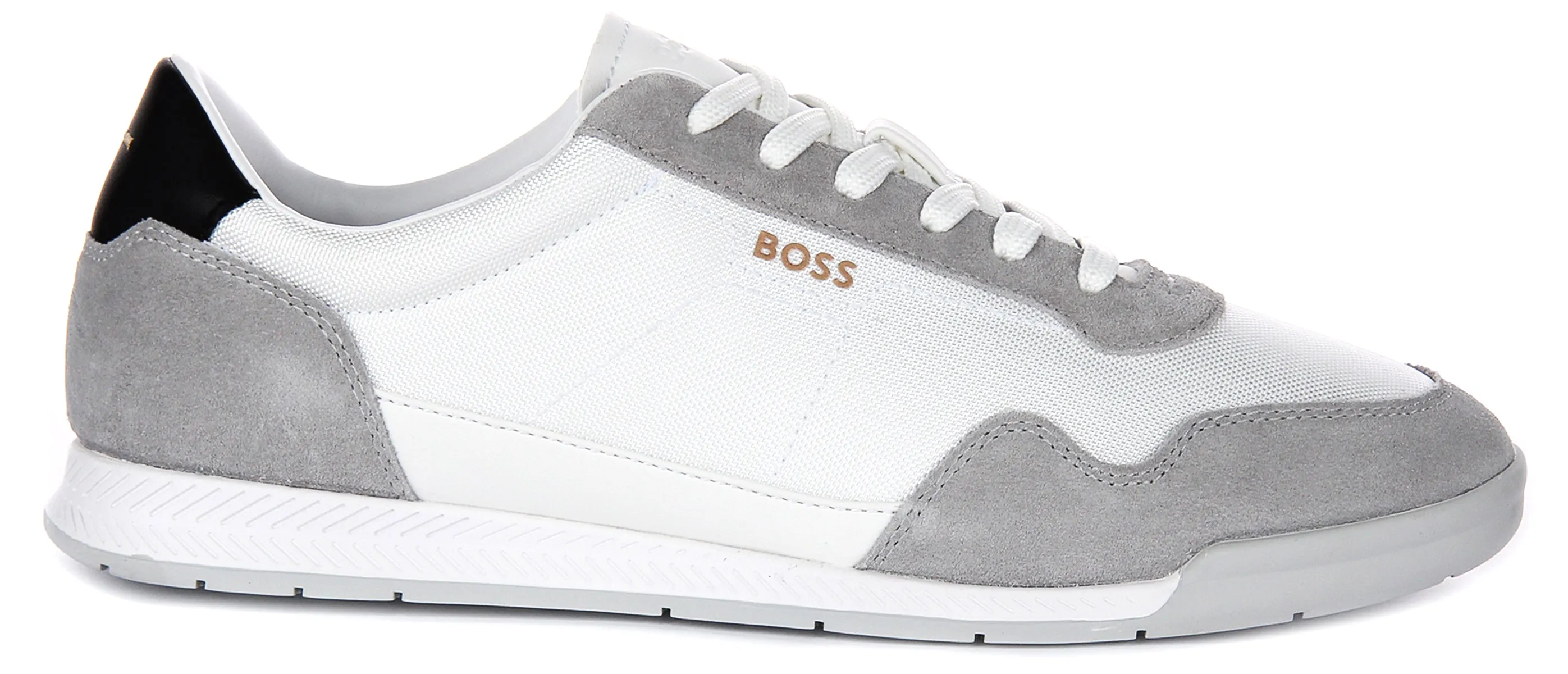 Boss Titanium Suede In White Grey For Men