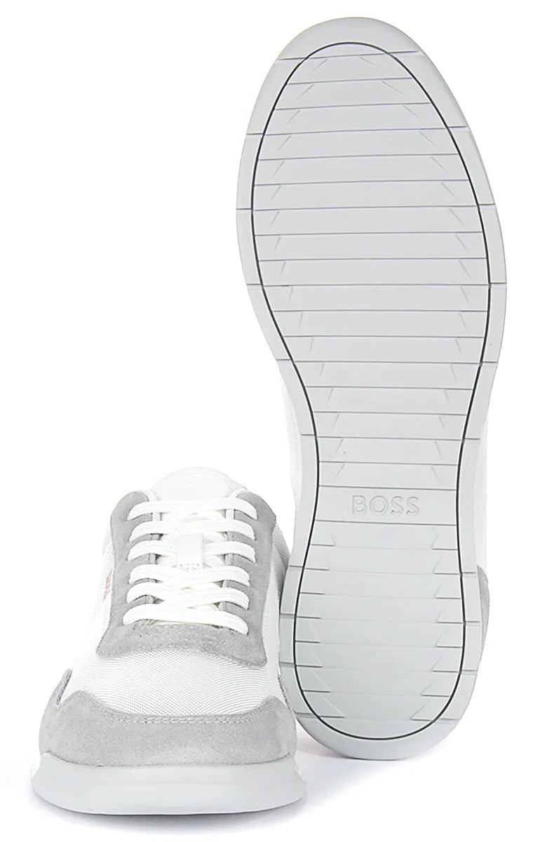 Boss Titanium Suede In White Grey For Men
