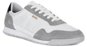 Boss Titanium Suede In White Grey For Men