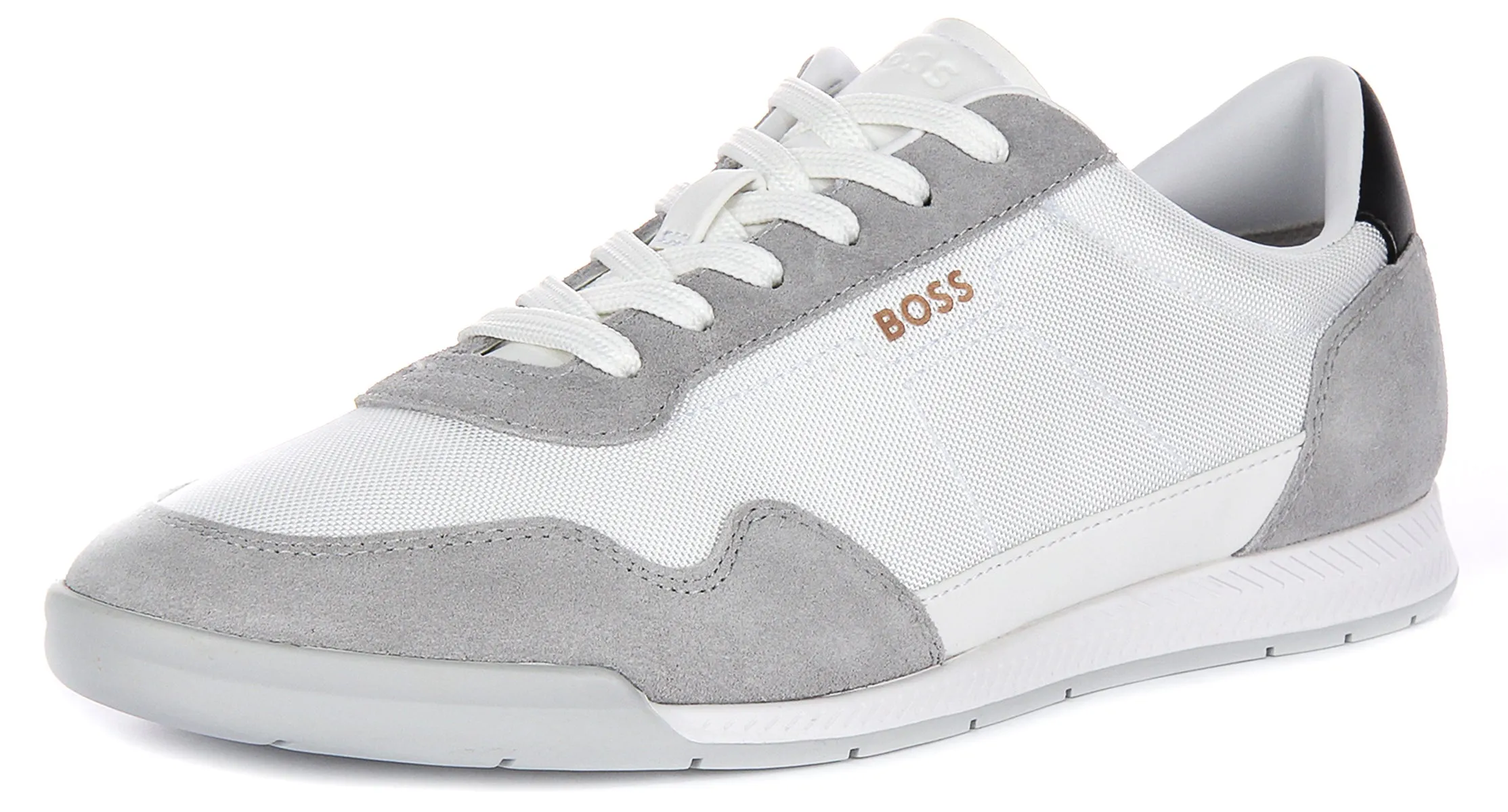 Boss Titanium Suede In White Grey For Men
