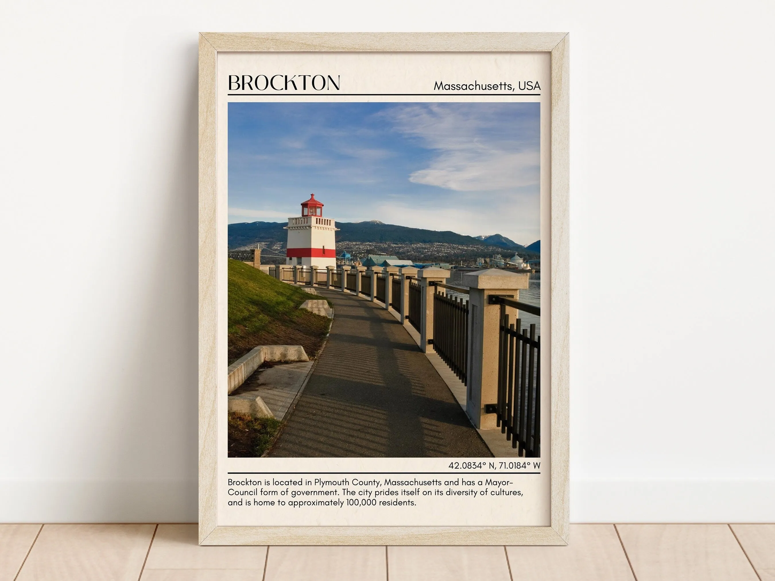 Brockton Minimal Wall Art, Massachusetts, USA Poster