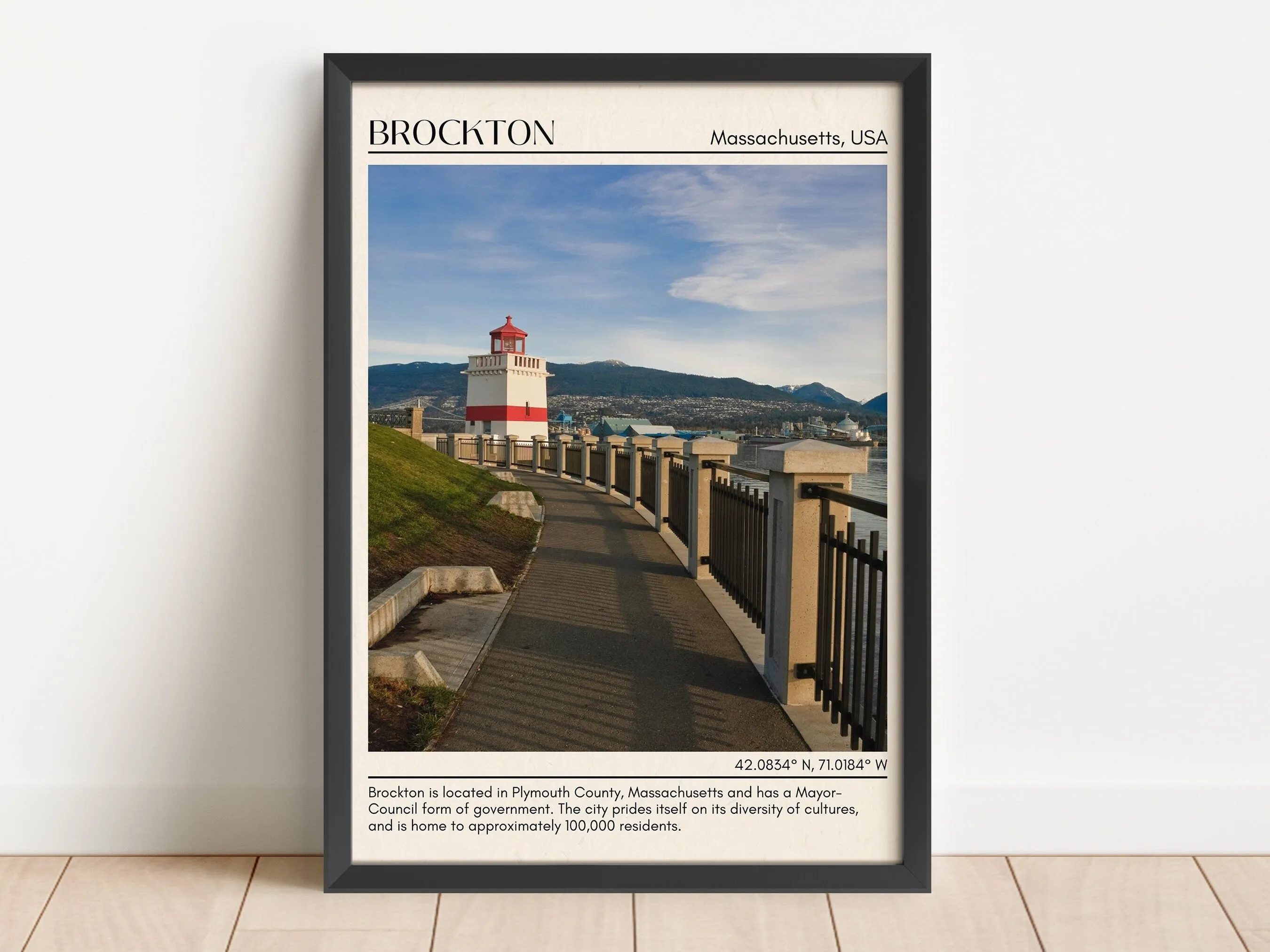 Brockton Minimal Wall Art, Massachusetts, USA Poster