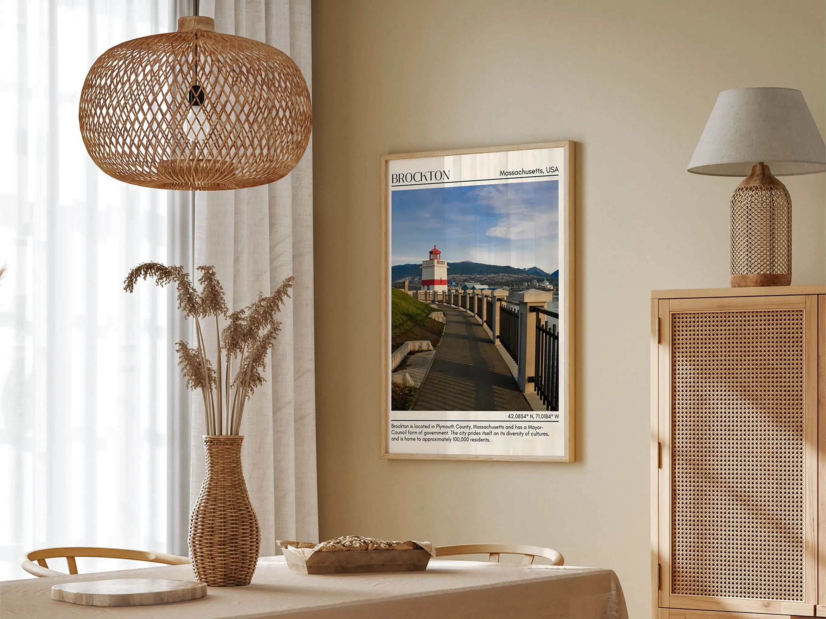 Brockton Minimal Wall Art, Massachusetts, USA Poster