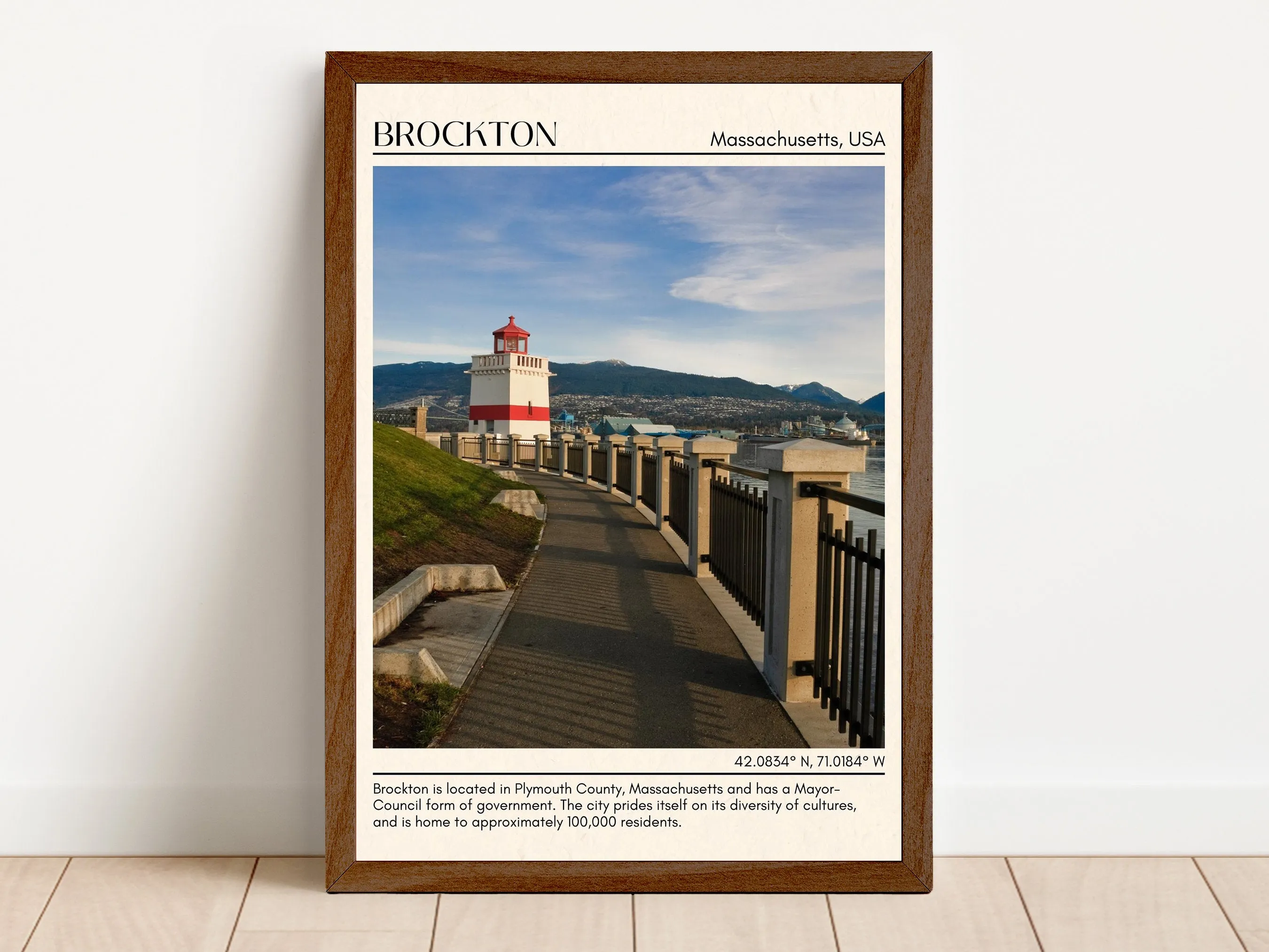 Brockton Minimal Wall Art, Massachusetts, USA Poster