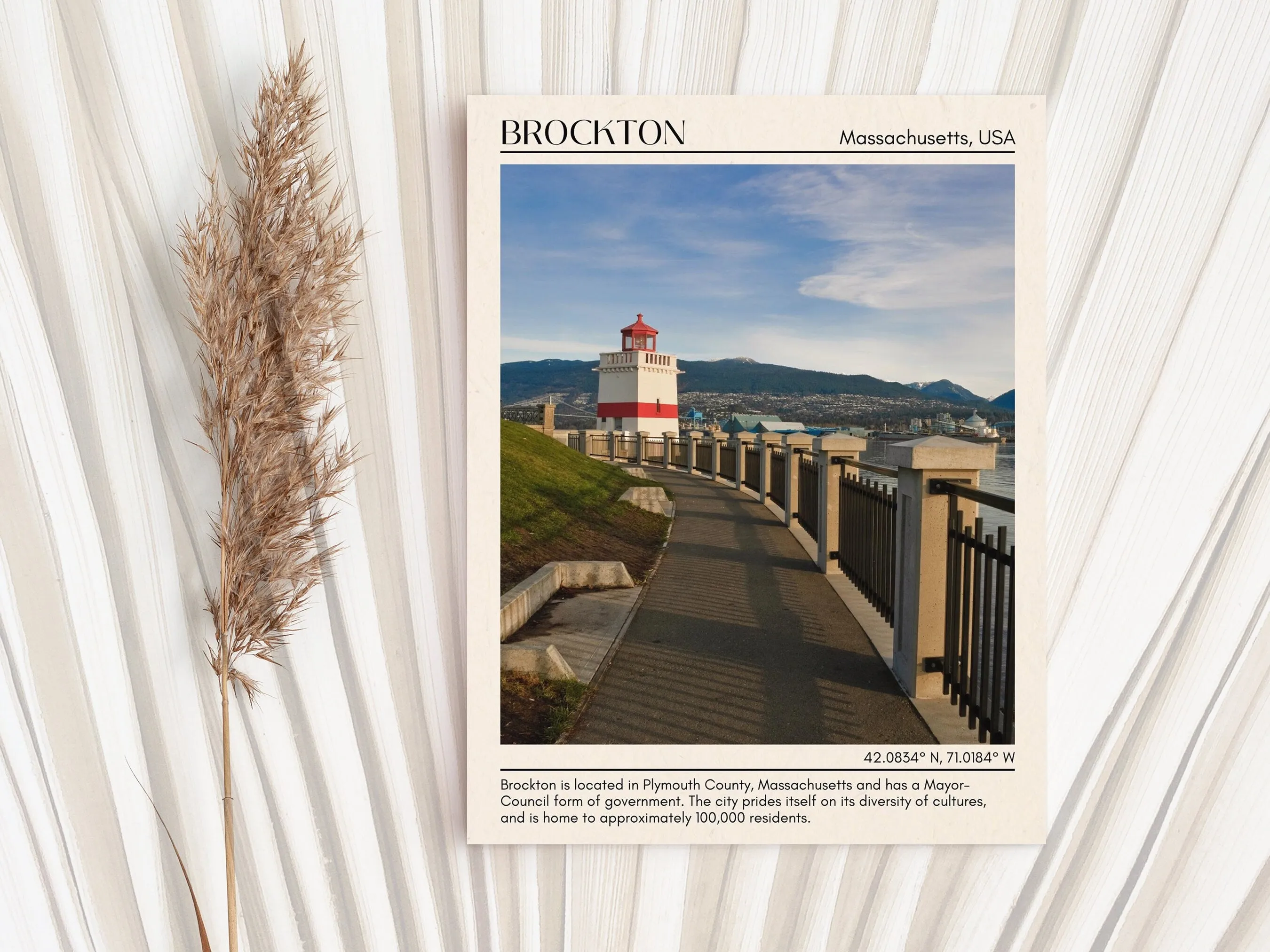 Brockton Minimal Wall Art, Massachusetts, USA Poster