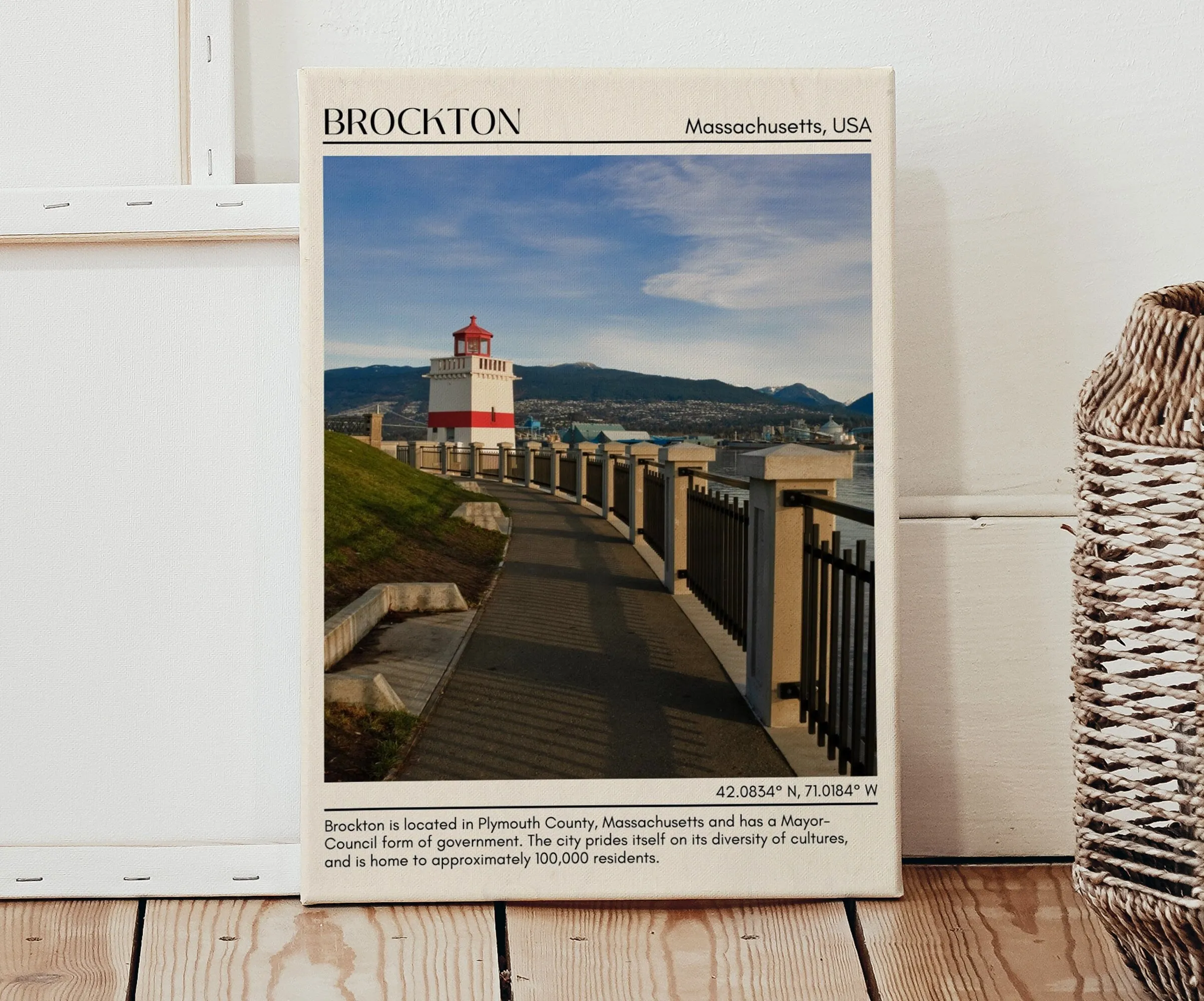 Brockton Minimal Wall Art, Massachusetts, USA Poster